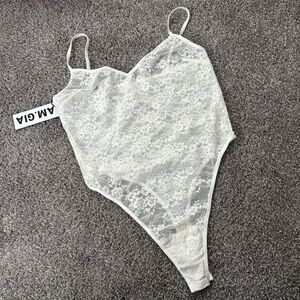 I.AM.GIA White Lace Bodysuit